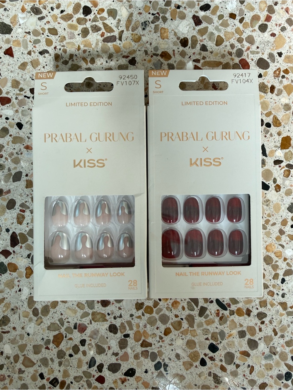 Kiss x Prabal Gurung Red & Nude Chrome Short Press-On Nails